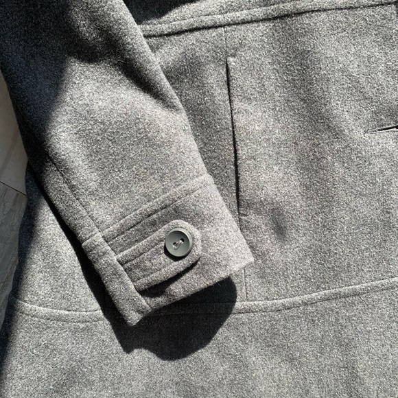 Kenneth Cole Wool Classy Button Down Dress Pea Coat Single Breasted Gray 12 - Picture 12 of 16